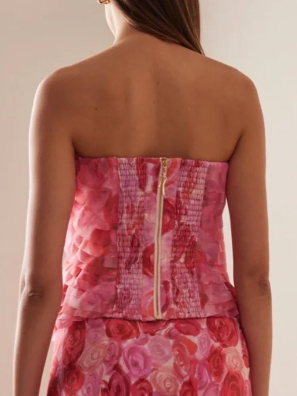 ✨ SALE✨ Aje Charmed Strapless Ruffled Bustier Top Floral - Picture 2 of 6